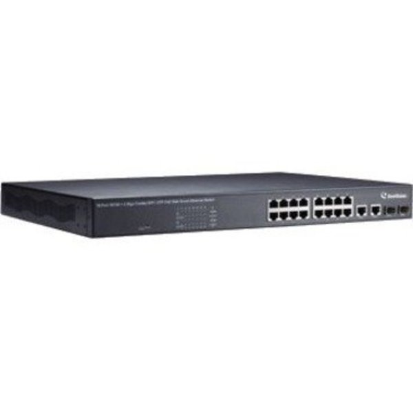 Geovision Gv-Poe1601 16 Port 250W 802.3At 2-Port Gigabit Copper/Sfp Combo Uplink 84-POE1601-001U